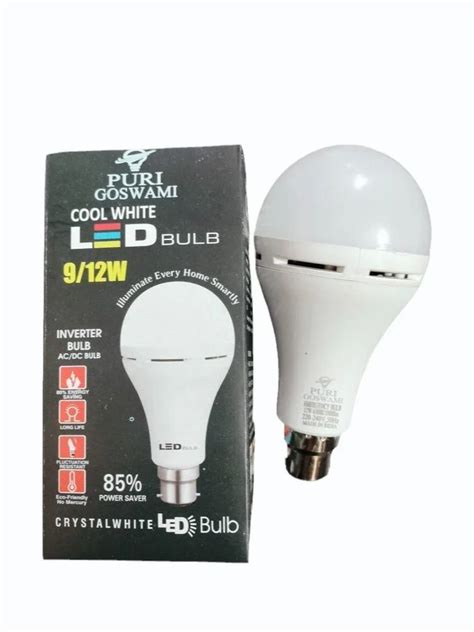 B22 12w Aluminum Pvc Rechargeable Inverter Led Bulb 6500k Cool White At Rs 380box In Bhiwadi