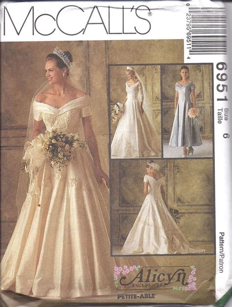 6951 UNCUT Vintage McCalls SEWING Pattern Wedding Dress Bridal Gown