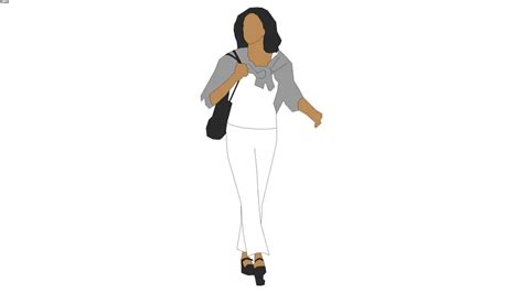 2d Woman Walking In A Sweater 3d Warehouse