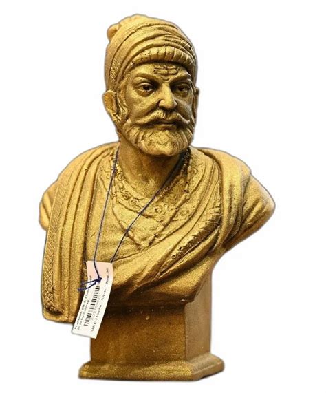 Golden Fiber Ceramic Chhatrapati Shivaji Maharaj Statue For Interior