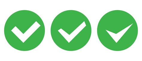 Set Of Check Mark Icons In Various Shapes Success Or Authentication