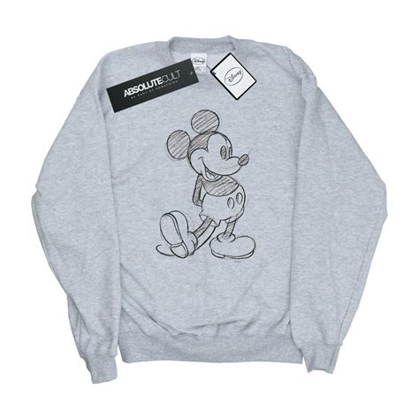 Disney Mickey Mouse Sketch Kick Gris Textil Sudaderas Mujer 37 15