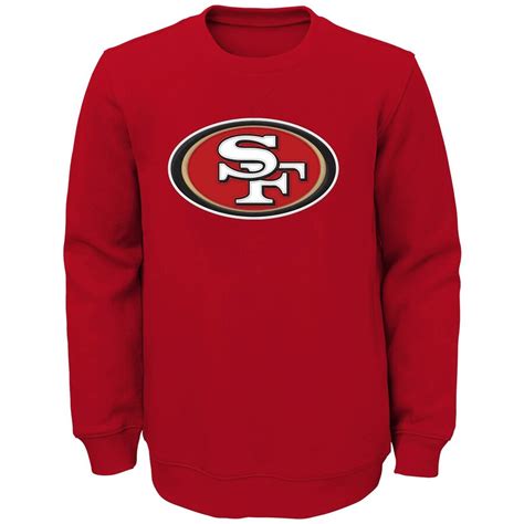 San Francisco 49ers Youth Scarlet Prime Fleece Crew Pullover Sweatshirt