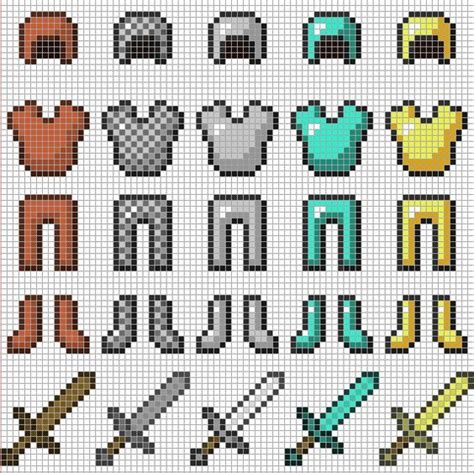 Minecraft Armor Swords Perler Bead Pattern