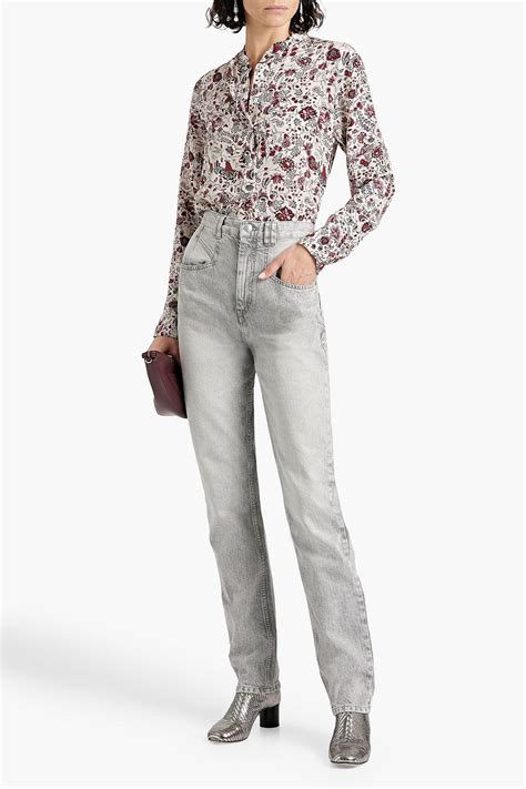 ISABEL MARANT Gemma Floral Print Silk Crepe De Chine Blouse THE OUTNET