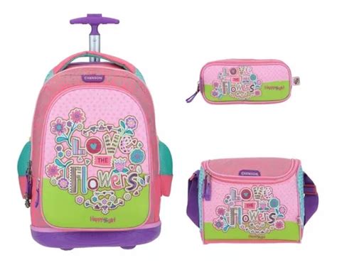 Kit Mochila Lonchera Y Lapicera Happy Girl Primaria Ds120 Envío gratis