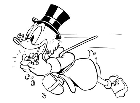 Scrooge McDuck And His Money Coloring Page Free Printable Coloring