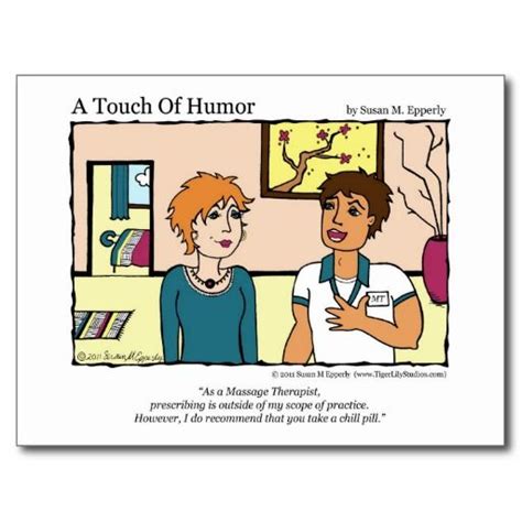 A Touch Of Humor Chill Pill Massage Comic Postcard