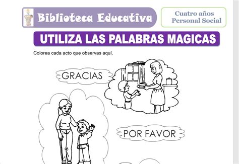 Utiliza Las Palabras M Gicas Para Nivel Inicial De Cuatro A Os