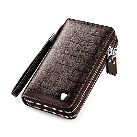 Weixier Men S Clutch Handbag Leather Long Zip Wallet Double Zipper