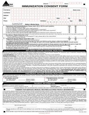 Fillable Online Princeton Immunization Consent Form Princeton Fax