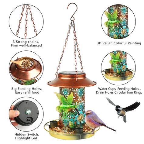 Solar Powered Hummingbird Feeder With Integrated Water Feature