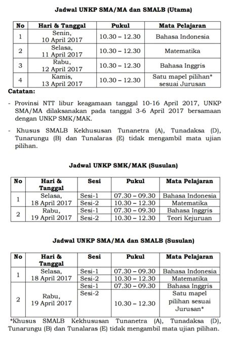 Guru Teladan RESMI Jadwal Lengkap Ujian Nasional 2017 UNBK Dan UNKP