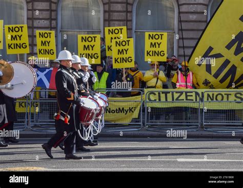 London England UK 7th Nov 2023 Protesters Hold Up Not My King