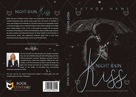 Romance Book cover Design - Night Rain Kiss