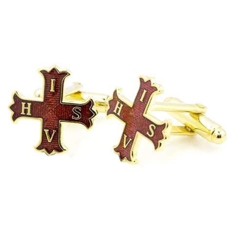Gilt Red Cross Of Constantine Masonic Cufflinks