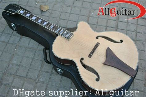 Natural Jazz Semi Hollow Guitar With Eq Pickups Acoustic Electric ...