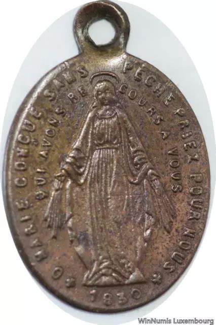 E8144 MÉDAILLE O Vierge Marie 1830 Conçue sans Péché Faire Offre EUR