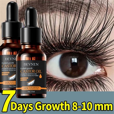 15ml Devnen Natural Castor Oil Hair Eyebrow Lashes Growth Serum 7 Day