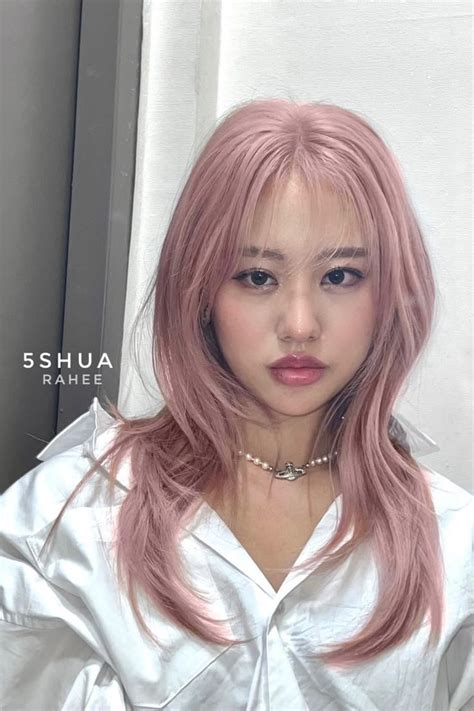 애쉬핑크 염색 Korean Ash Pink Color 헤어스타일 염색 머리 헤어 컬러