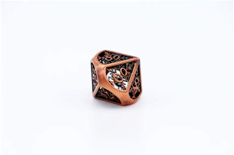 Copper Snowflake Hollow Metal D10 2 Bookwyrm Games