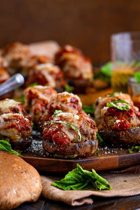 Italian Stuffed Mushrooms Recipe Stuffed With Meatballs