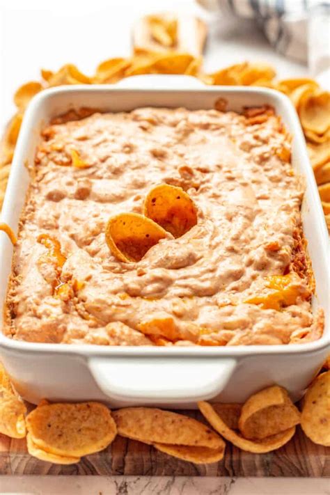 Best Refried Bean Dip Creamy And Cheesy All Things Mamma