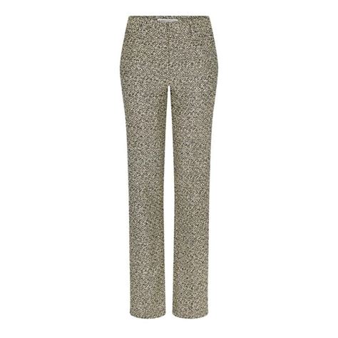 Alessandra Rich Sequin Tweed Trouser Women Yellow Black Flannels