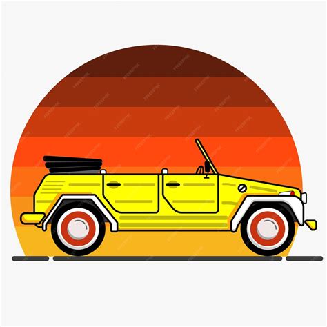 Premium Vector Retro Classic Car Vector Illustration