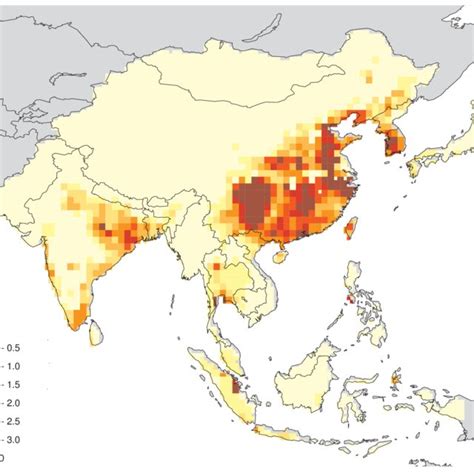 2 Asian Areas Where Critical Loads Of Sulphur Deposition Are Exceeded