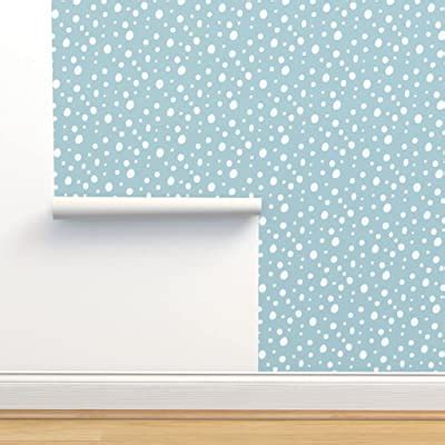 Spoonflower Peel Stick Wallpaper Swatch Leaf Stripe Light Blue