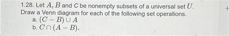 Solved 1 28 Let A B And C Be Nonempty Subsets Of A Chegg