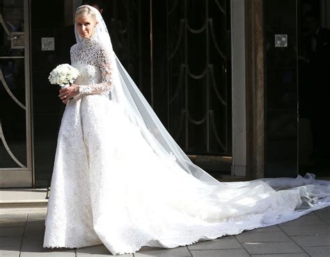 First Look See Nicky Hiltons Dramatic White Lace Wedding Dress E