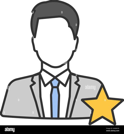 Actor Or Tv Presenter Color Icon Movie Star Isolated Vector