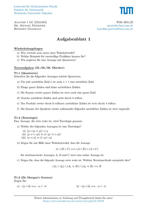 Ana Blatt Lehrstuhl Fur Mathematische Physik Fakult At F