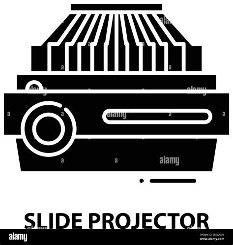 Slide Projector Icon Black Vector Sign With Editable Strokes Concept