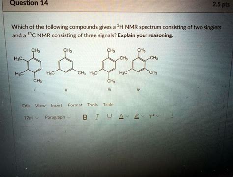 SOLVED Question 14 DSn Which Of The Following Compounds Gives A 1H NMR