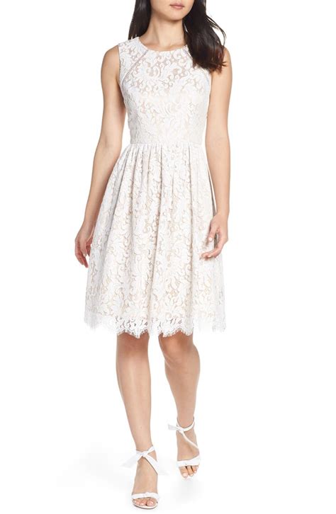 Eliza J Lace Fit And Flare Dress Nordstrom