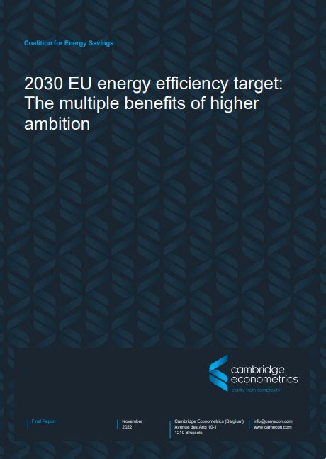 2030 Eu Energy Efficiency Target The Multiple Benefits Of Higher