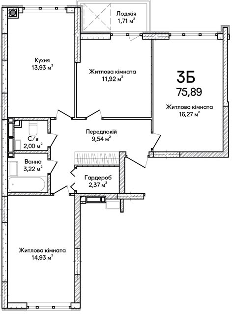 Квартира 19 - 3 комнатная 76.2 м². Купить 3 комнатную квартиру в Ирпене ...