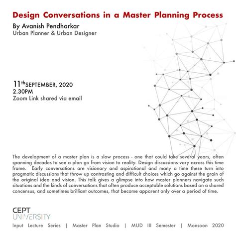 A Flyer For The Design Conversations In A Master Planning Process With