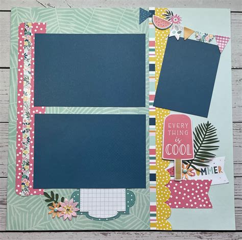 Hello Summer Echo Park Premade Scrapbook Pages X Scrapbook Layout