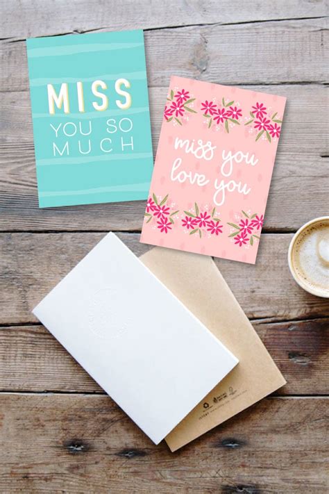 Printable I Miss You Cards - Ideas for the Home