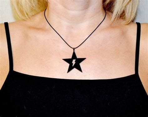 David Bowie Necklace Blackstar David Bowie Ziggy By Doroga On Etsy