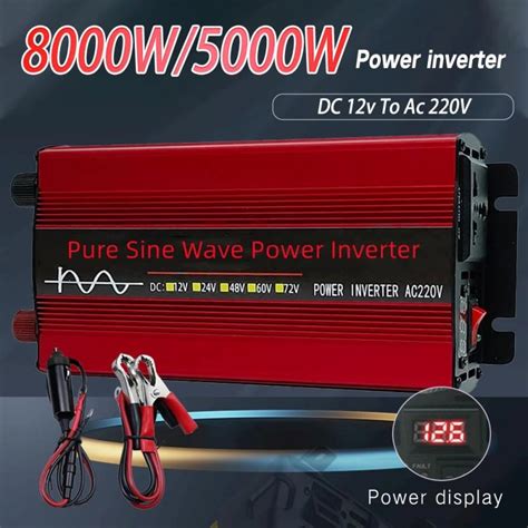 Pure Sine Wave Inverter 3500w 5000w 8000w Power Dc 12v To Ac 220v Voltage 50hz Converter Solar