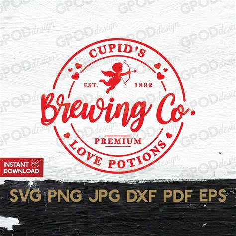 Cupid S Brewing Co SVG Cupid Valentines Day Svg Clipart Etsy