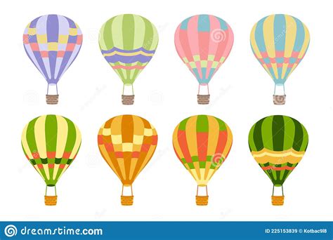 Set Various Colored Balloons In Flat Style Stock Vector Illustration Of Freedom Cheerful