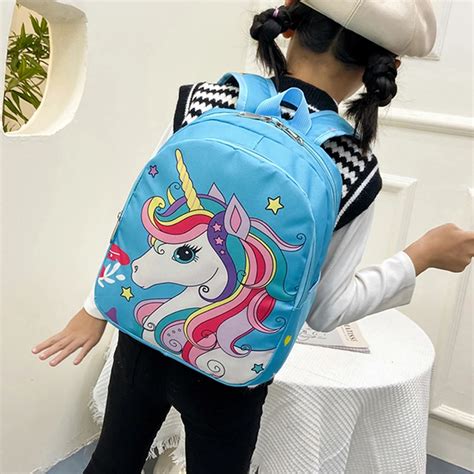 Colorful Cartoon Schoolbag Kawaii Unicorn Backpack For Grils Trendy Teenager Nylon Rucksacks New