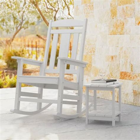 Lue Bona Grant White Poly All Weather Resistant Plastic Adirondack