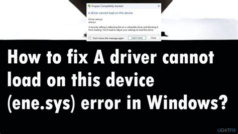 How To Fix A Driver Cannot Load On This Device Ene Sys Error In Windows